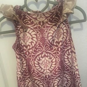 Burgundy and gold toddler dress 2T